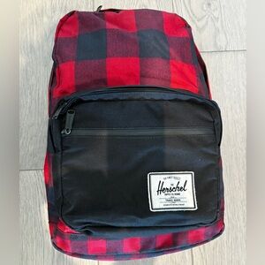 Hershel Plaid Black and Red Backpack